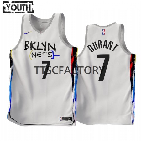 Kinder NBA Brooklyn Nets Trikot Kevin Durant 7 Nike 2022-23 City Edition Weiß Swingman